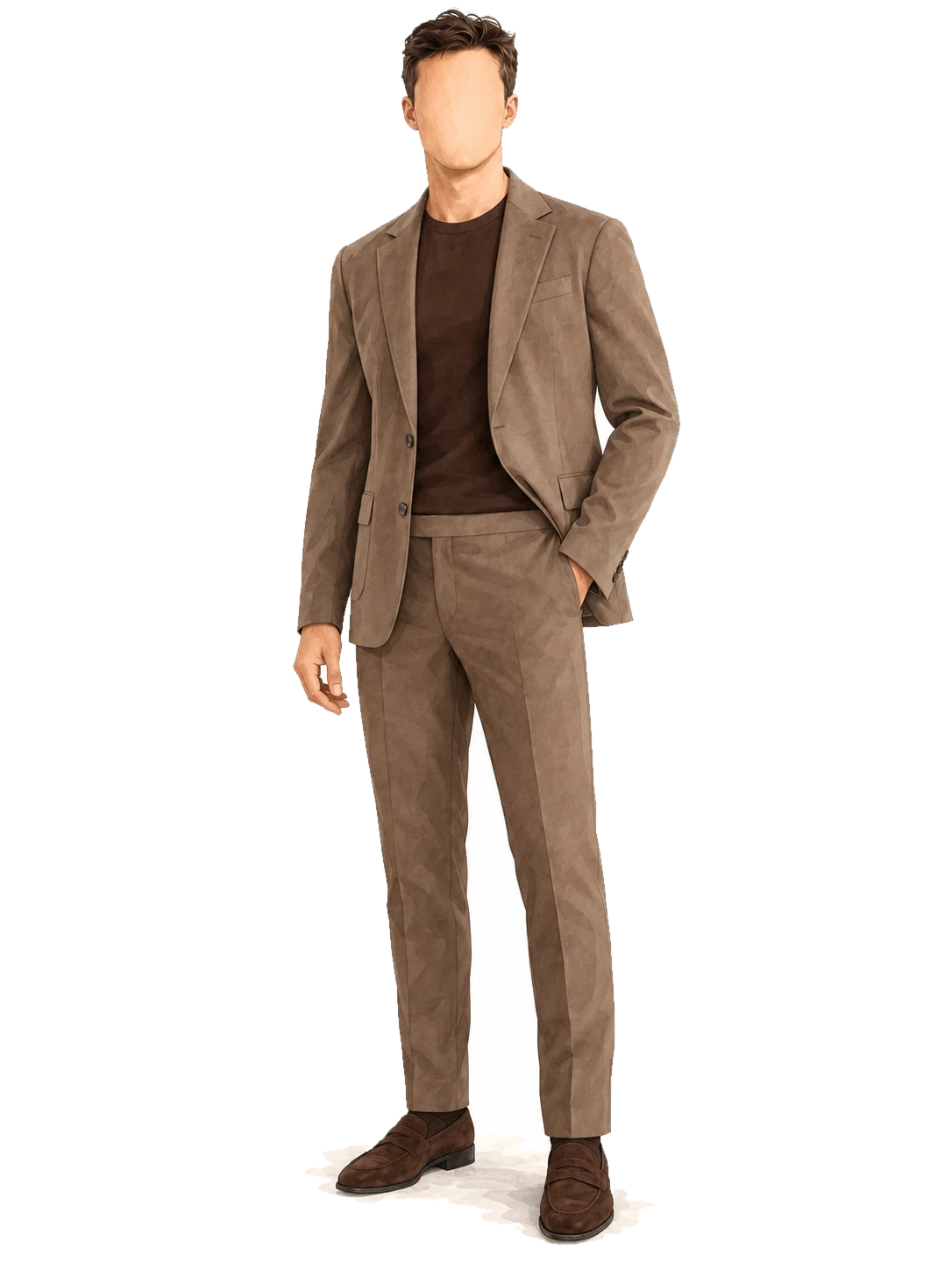 Taupe tailored suit