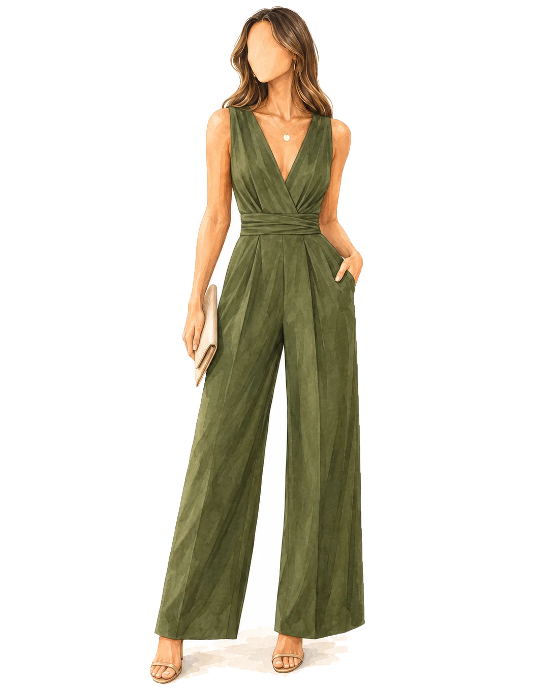 Olive tailored jumpsuit