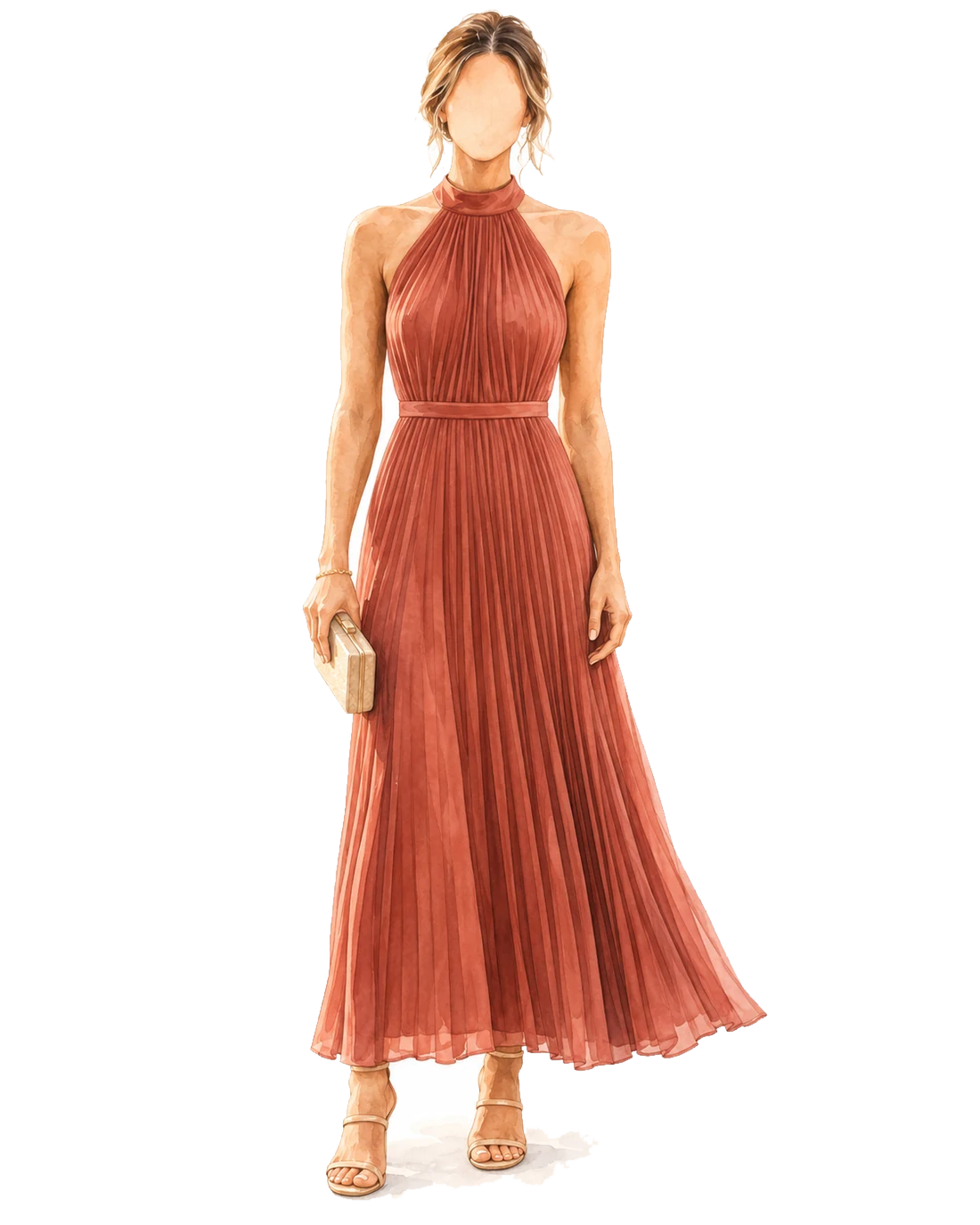 Rust halter dress