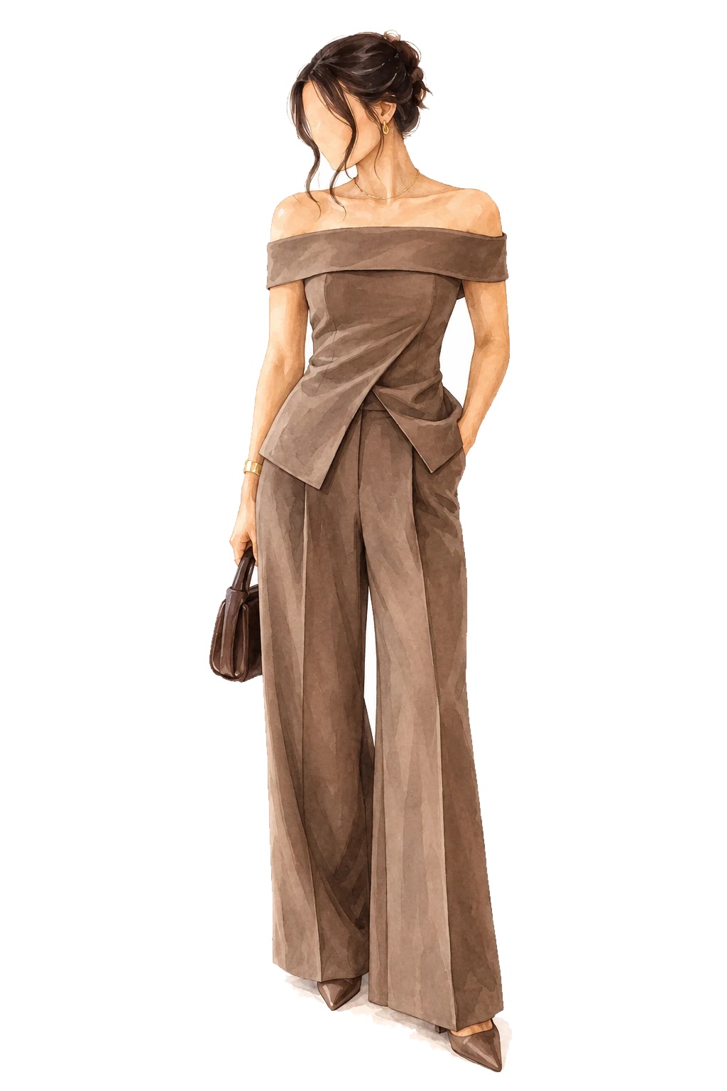 Chocolate brown formal jumpsuit